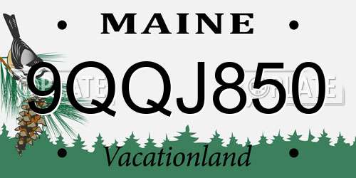 9QQJ850 Maine License Plate