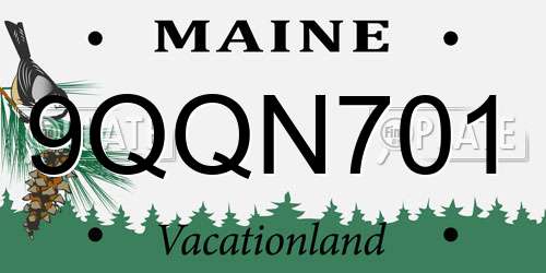 9QQN701 Maine License Plate