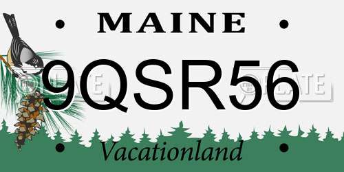 9QSR56 Maine License Plate