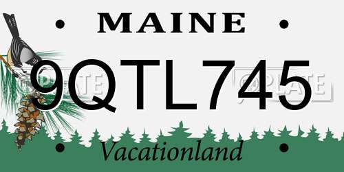 9QTL745 Maine License Plate