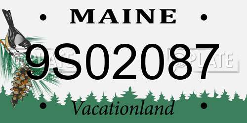 9S02087 Maine License Plate