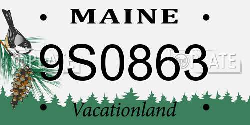 9S0863 Maine License Plate