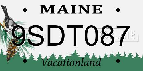 9SDT087 Maine License Plate