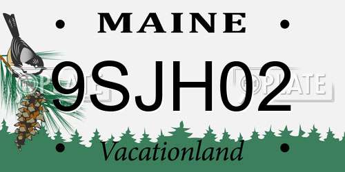 9SJH02 Maine License Plate