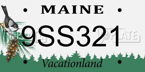 9SS321 Maine License Plate