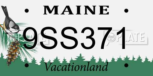 9SS371 Maine License Plate