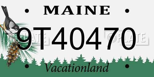 9T40470 Maine License Plate