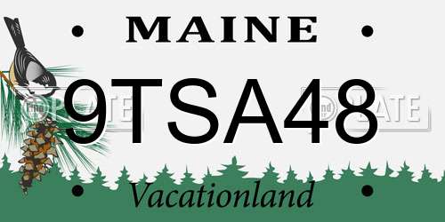 9TSA48 Maine License Plate