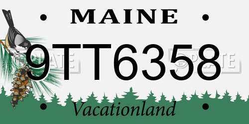 9TT6358 Maine License Plate
