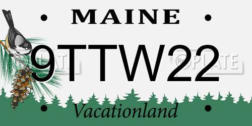9TTW22 Maine License Plate