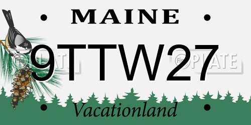 9TTW27 Maine License Plate
