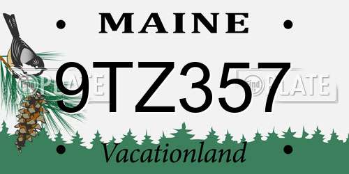 9TZ357 Maine License Plate