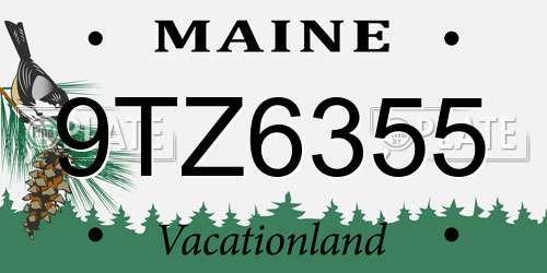 9TZ6355 Maine License Plate