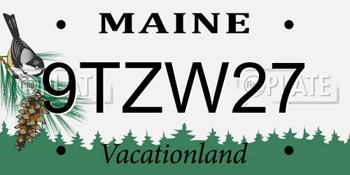 9TZW27 Maine License Plate