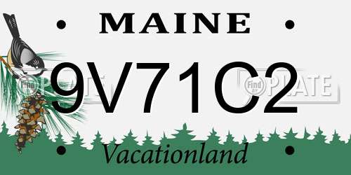 9V71C2 Maine License Plate