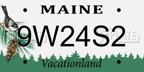 9W24S2 Maine License Plate