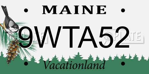 9WTA52 Maine License Plate