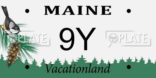 9Y Maine License Plate