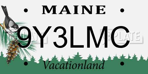 9Y3LMC Maine License Plate