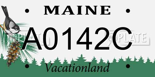 A0142C Maine License Plate