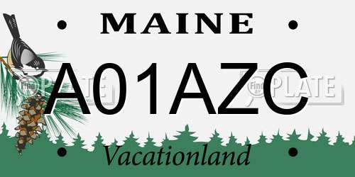 A01AZC Maine License Plate