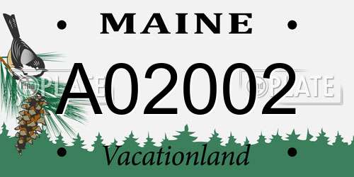 A02002 Maine License Plate