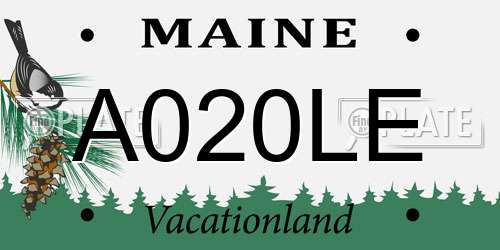 A020LE Maine License Plate