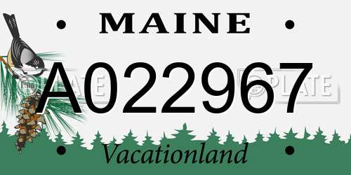 A022967 Maine License Plate