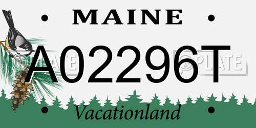A02296T Maine License Plate