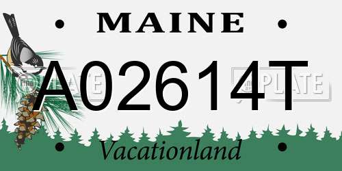 A02614T Maine License Plate