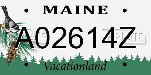 A02614Z Maine License Plate