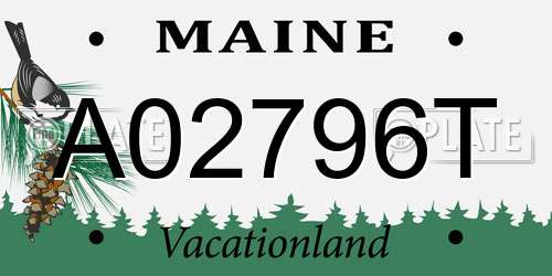 A02796T Maine License Plate