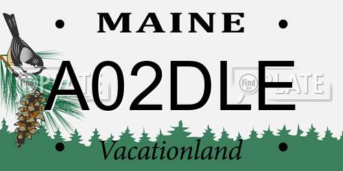 A02DLE Maine License Plate