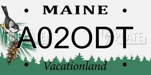 A02ODT Maine License Plate