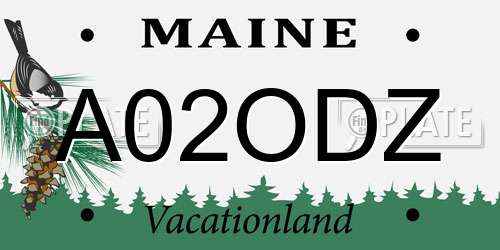 A02ODZ Maine License Plate