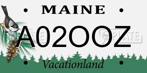 A02OOZ Maine License Plate