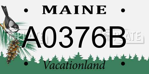 A0376B Maine License Plate