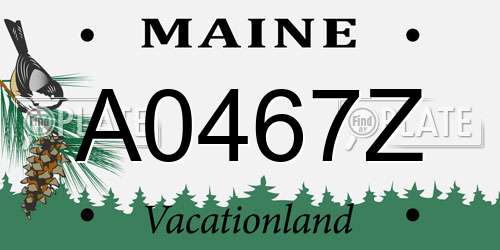 A0467Z Maine License Plate