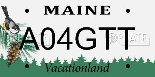 A04GTT Maine License Plate