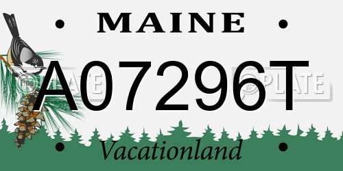 A07296T Maine License Plate