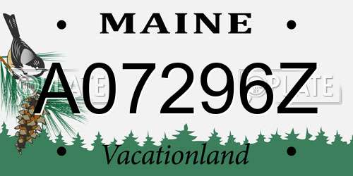 A07296Z Maine License Plate