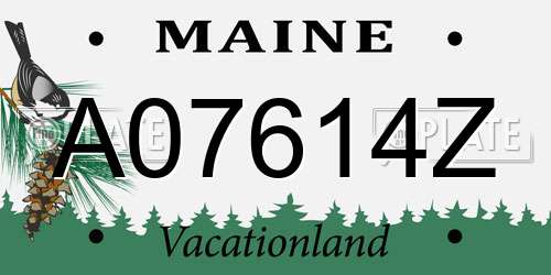 A07614Z Maine License Plate