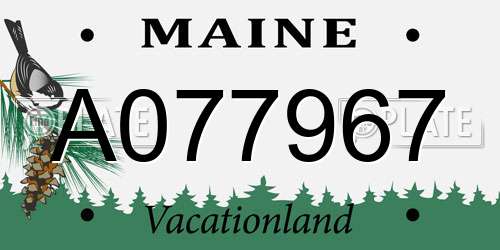 A077967 Maine License Plate