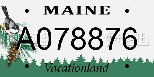 A078876 Maine License Plate