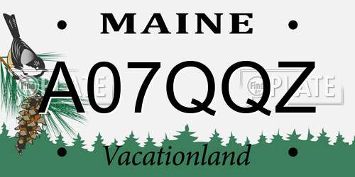 A07QQZ Maine License Plate