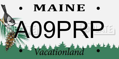 A09PRP Maine License Plate