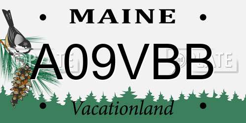 A09VBB Maine License Plate