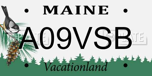 A09VSB Maine License Plate