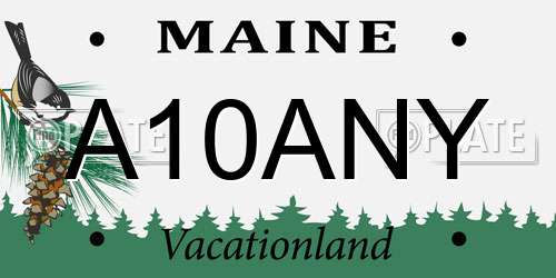 A10ANY Maine License Plate