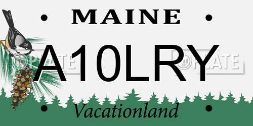 A10LRY Maine License Plate